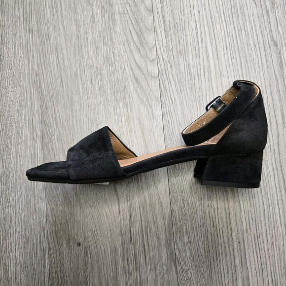 Aquatalia NEW Hildy Open Toed Suede Black Pumps Size 7 Party Office Whimsigoth - Picture 5 of 10